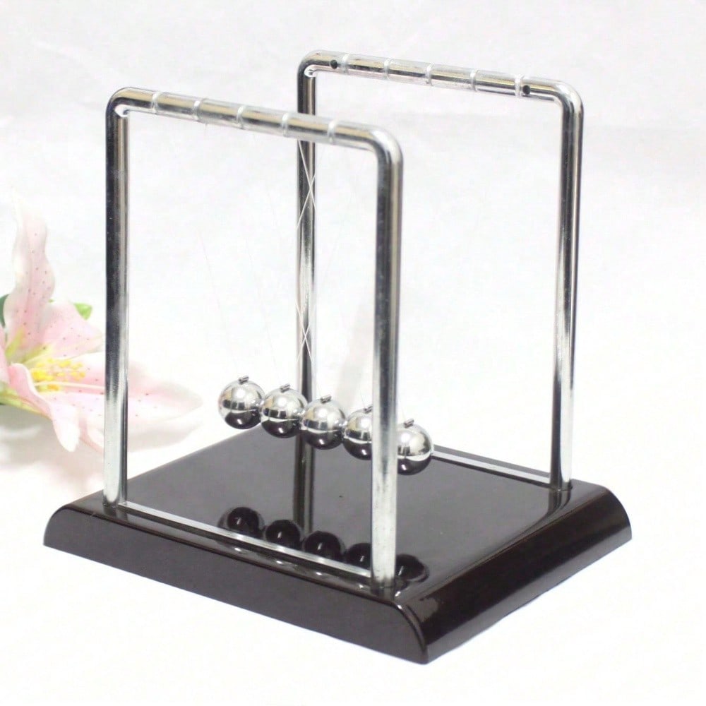 The Office Tech - Black Metal Newton's Cradle Balance Toy