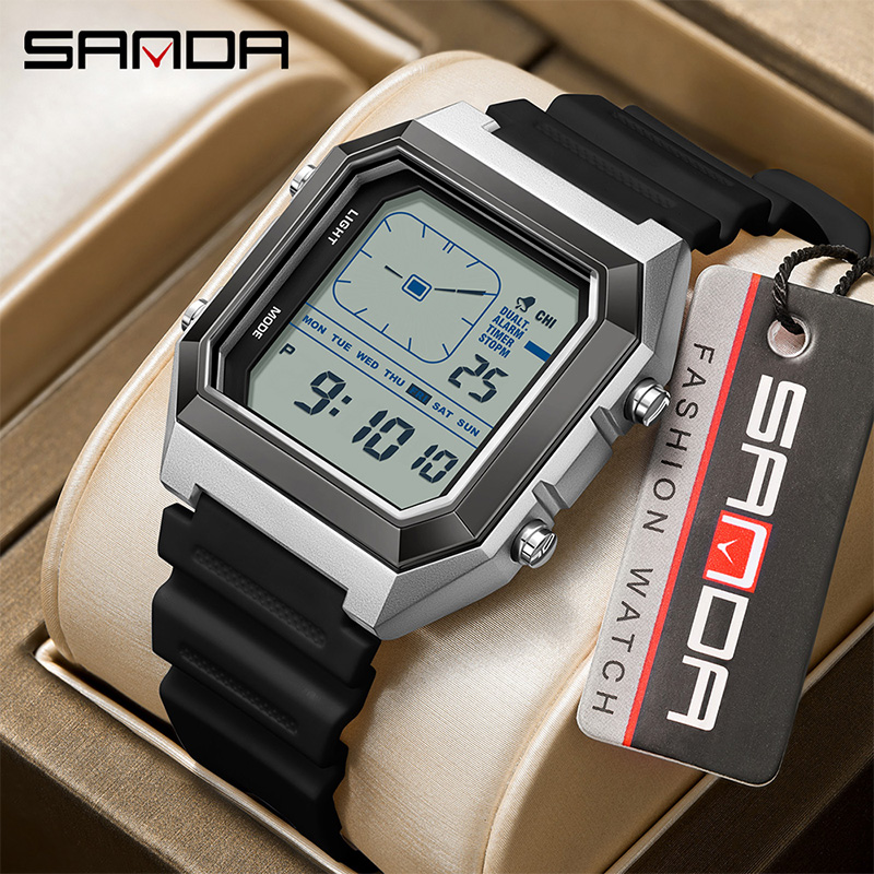 SANDA 6307 New Men's Digital M - مراجعة Digital Timer Countdown وسعره