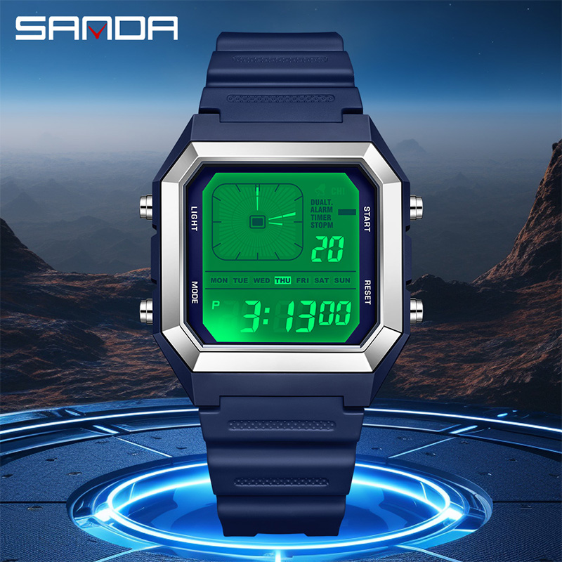 SANDA 6307 New Men's Digital M - مراجعة Digital Timer Countdown وسعره