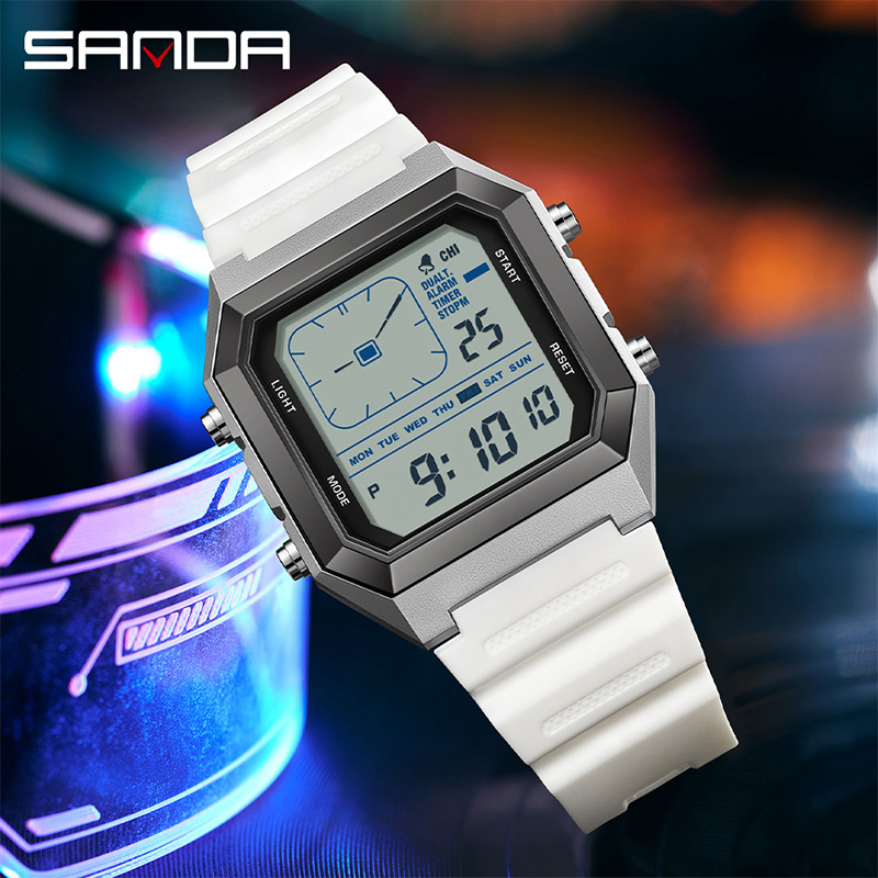 SANDA 6307 New Men's Digital M - مراجعة Digital Timer Countdown وسعره