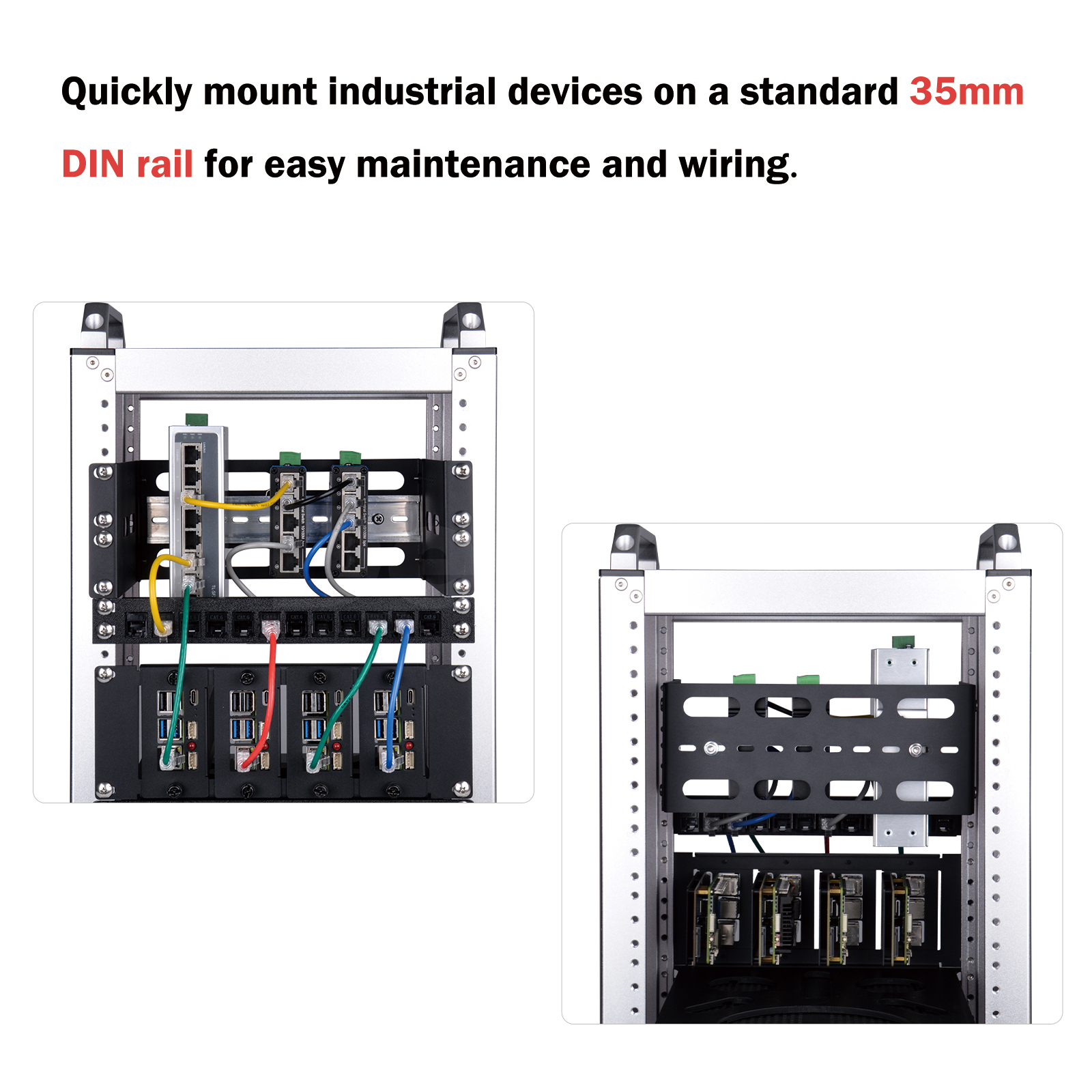 DeskPi RackMate 2U DIN Rail Mo - مراجعة Server Rack Shelf وسعره