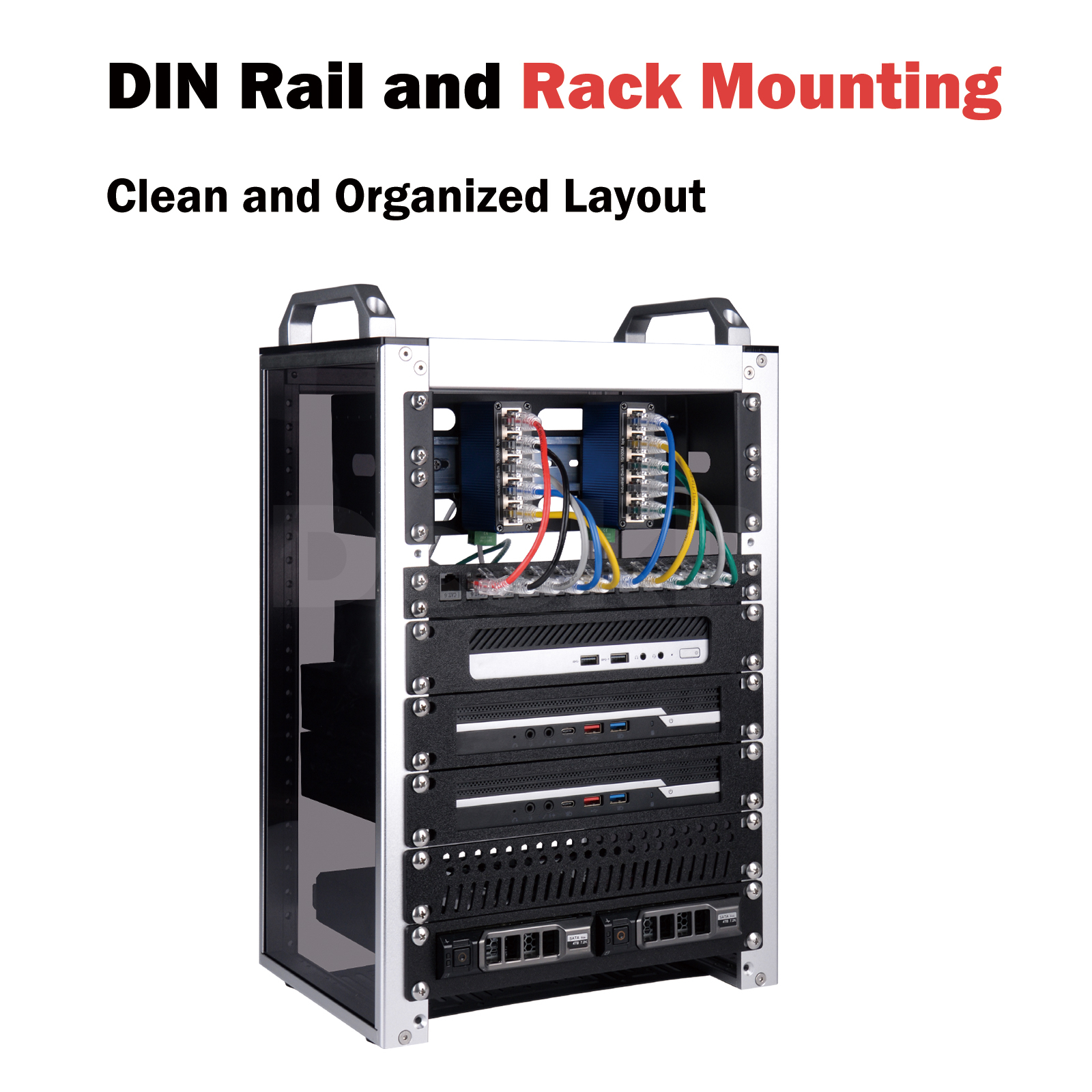 DeskPi RackMate 2U DIN Rail Mo - مراجعة Server Rack Shelf وسعره