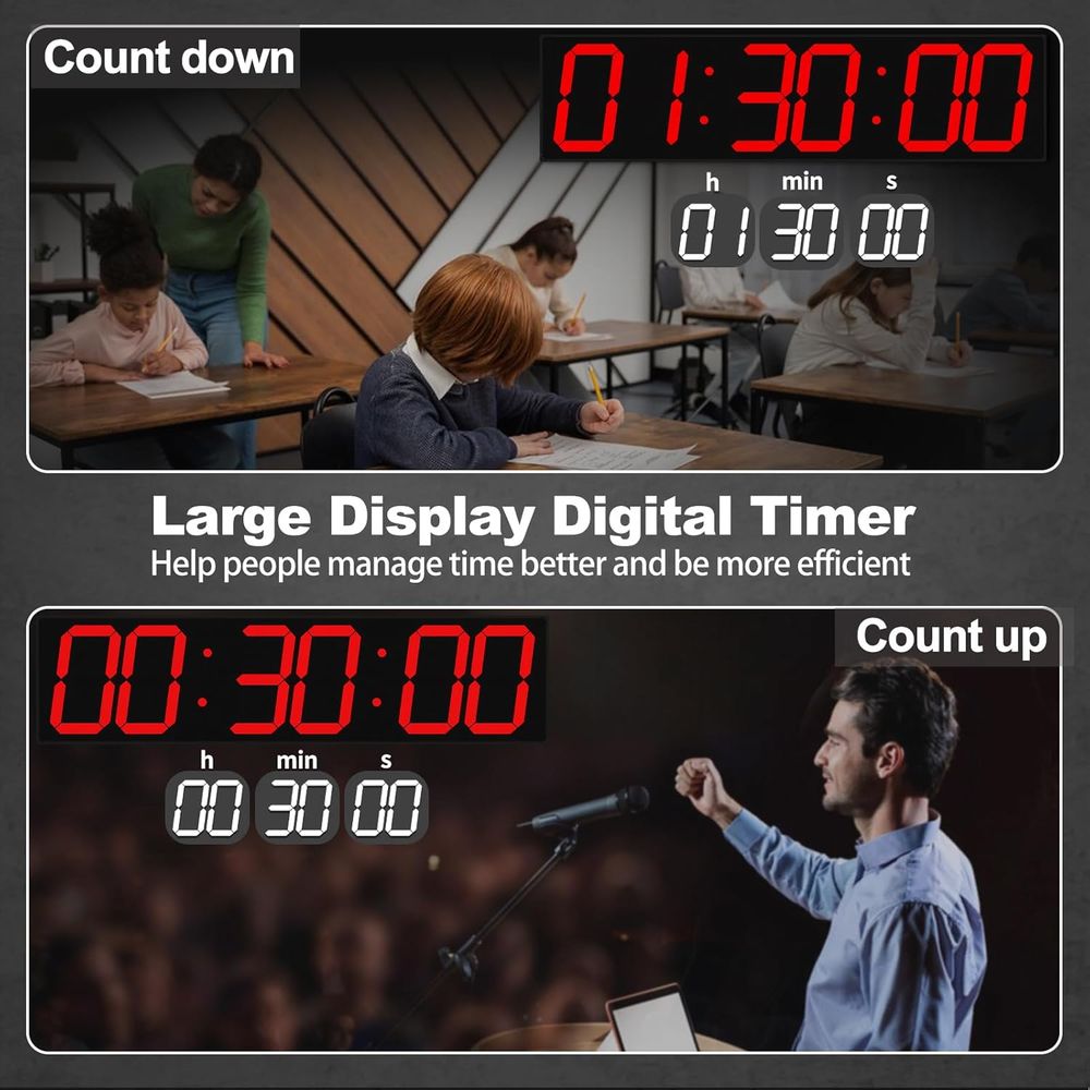 Large 28.4 Digital Wall Clock  - مراجعة Digital Timer Countdown وسعره