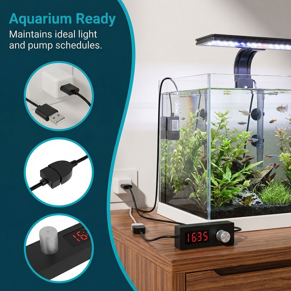 Digital Display Fish Tank USB  - مراجعة Digital Timer Countdown وسعره
