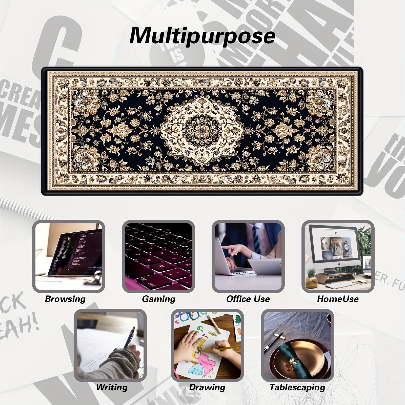XXL Black Persian mouse pad lo - مراجعة Office Xp وسعره