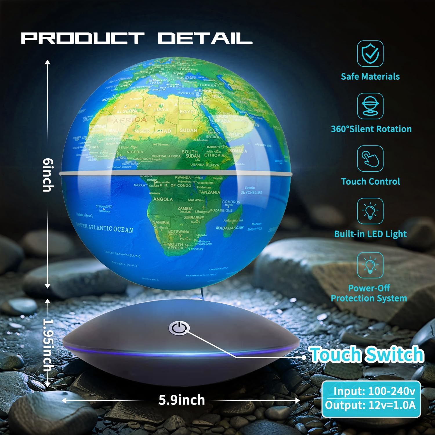 Magnetic Levitating Globe with - مراجعة Office Tech And Gadgets وسعره
