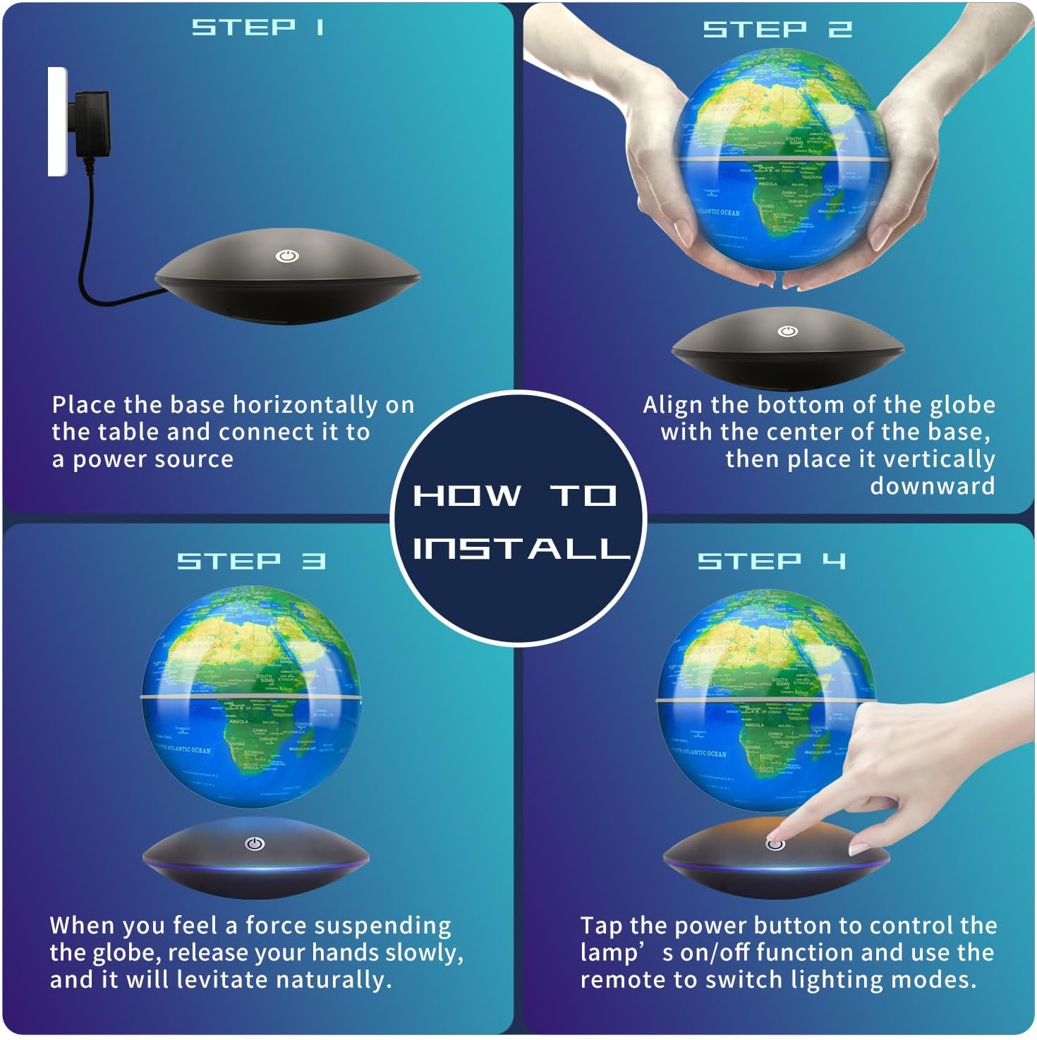 Magnetic Levitating Globe with - مراجعة Office Tech And Gadgets وسعره