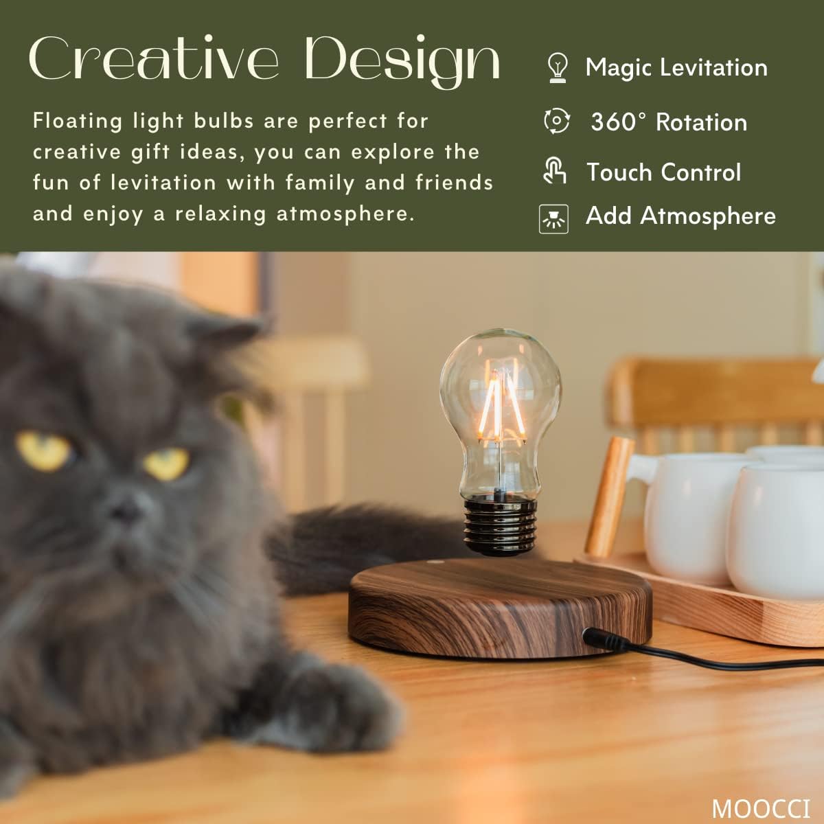 Levitating Bulb Lamp, Magnetic - مراجعة The Office Tech وسعره