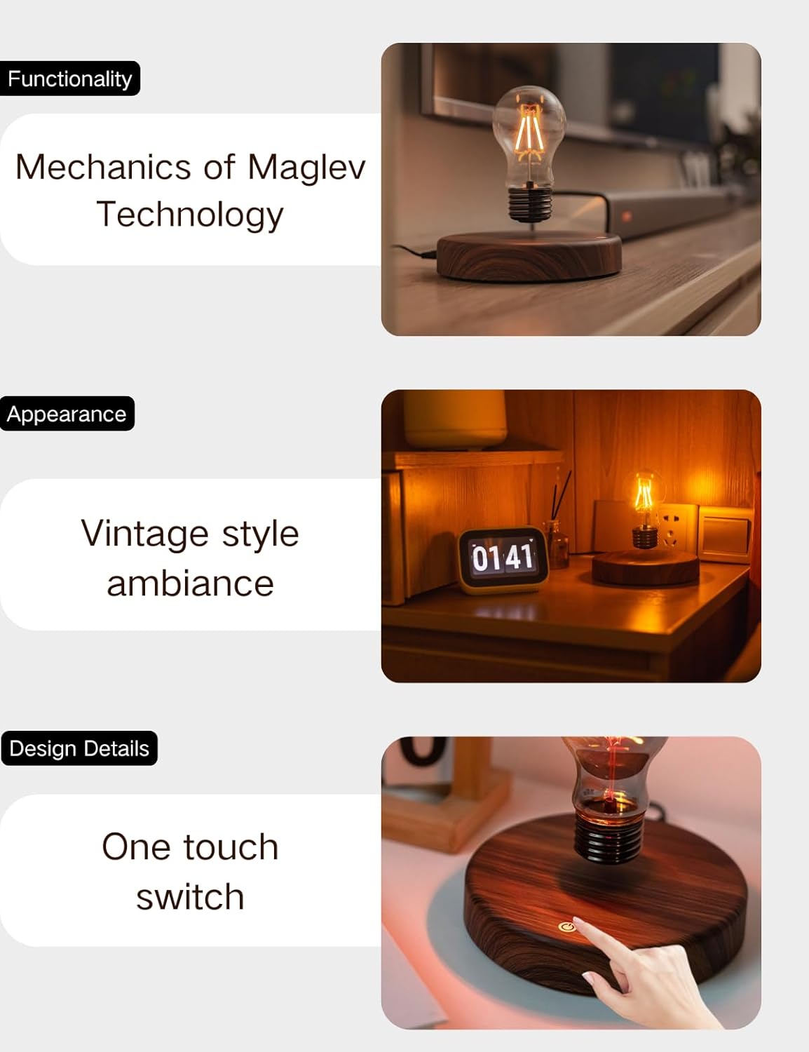 Levitating Bulb Lamp, Magnetic - مراجعة The Office Tech وسعره
