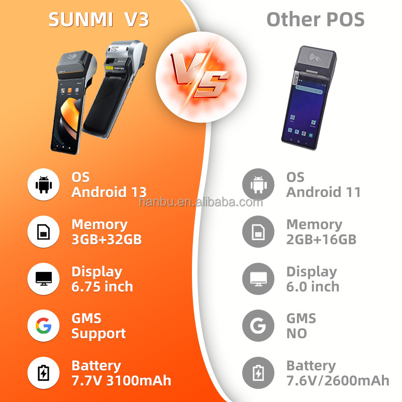 SUNMI V3 POS Equipment Handhel - مراجعة Pos Terminal Android وسعره