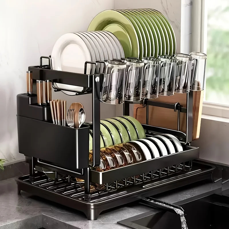 2-Tier Kitchen Shelf Dish Rack - مراجعة Server Rack Shelf وسعره