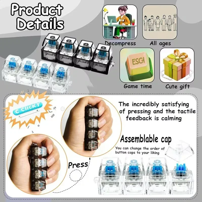 1pcs LED Keyboard Keycap Stres - مراجعة Office Tech And Gadgets وسعره