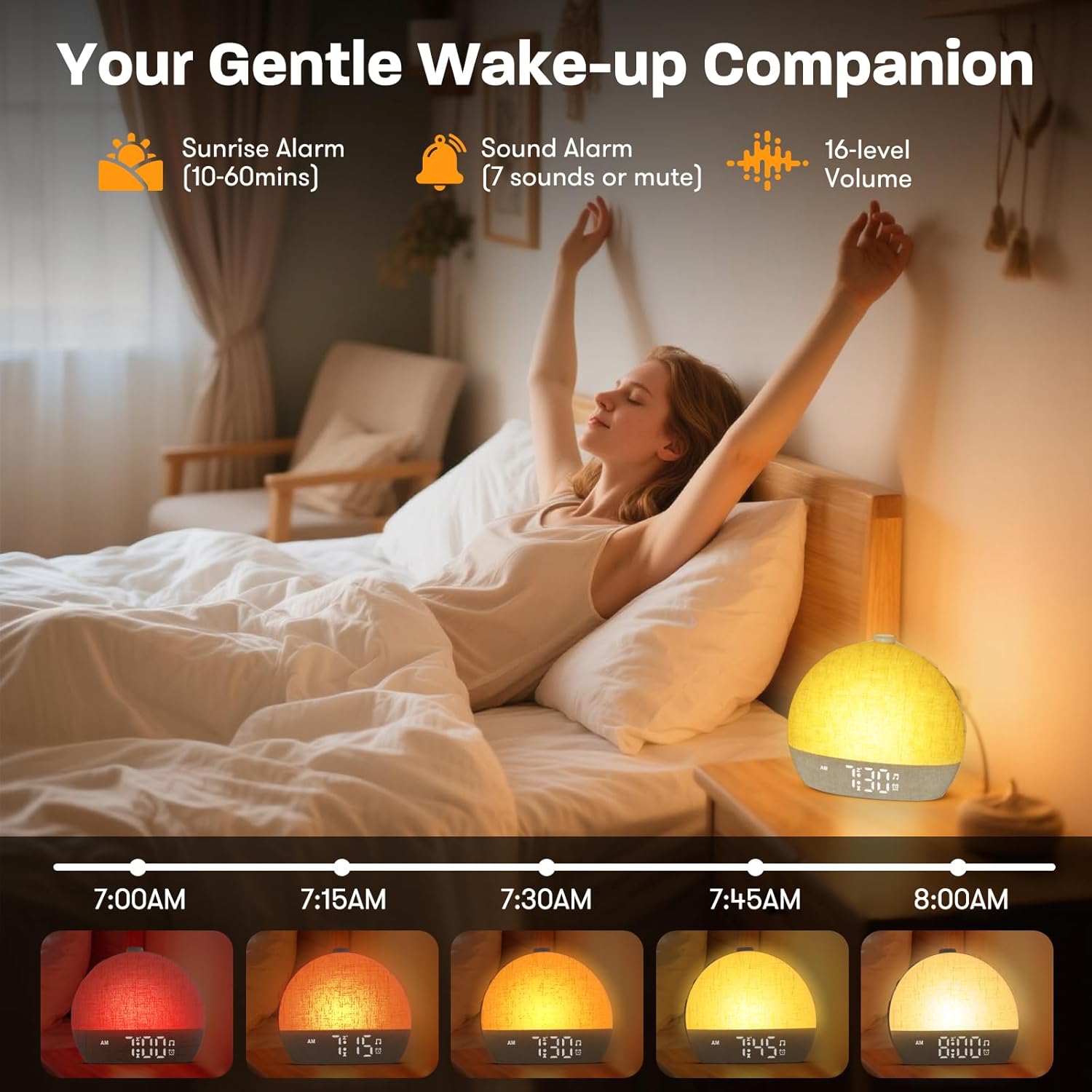 Wake Up Light Sunrise Alarm Cl - مراجعة Digital Timer Countdown وسعره